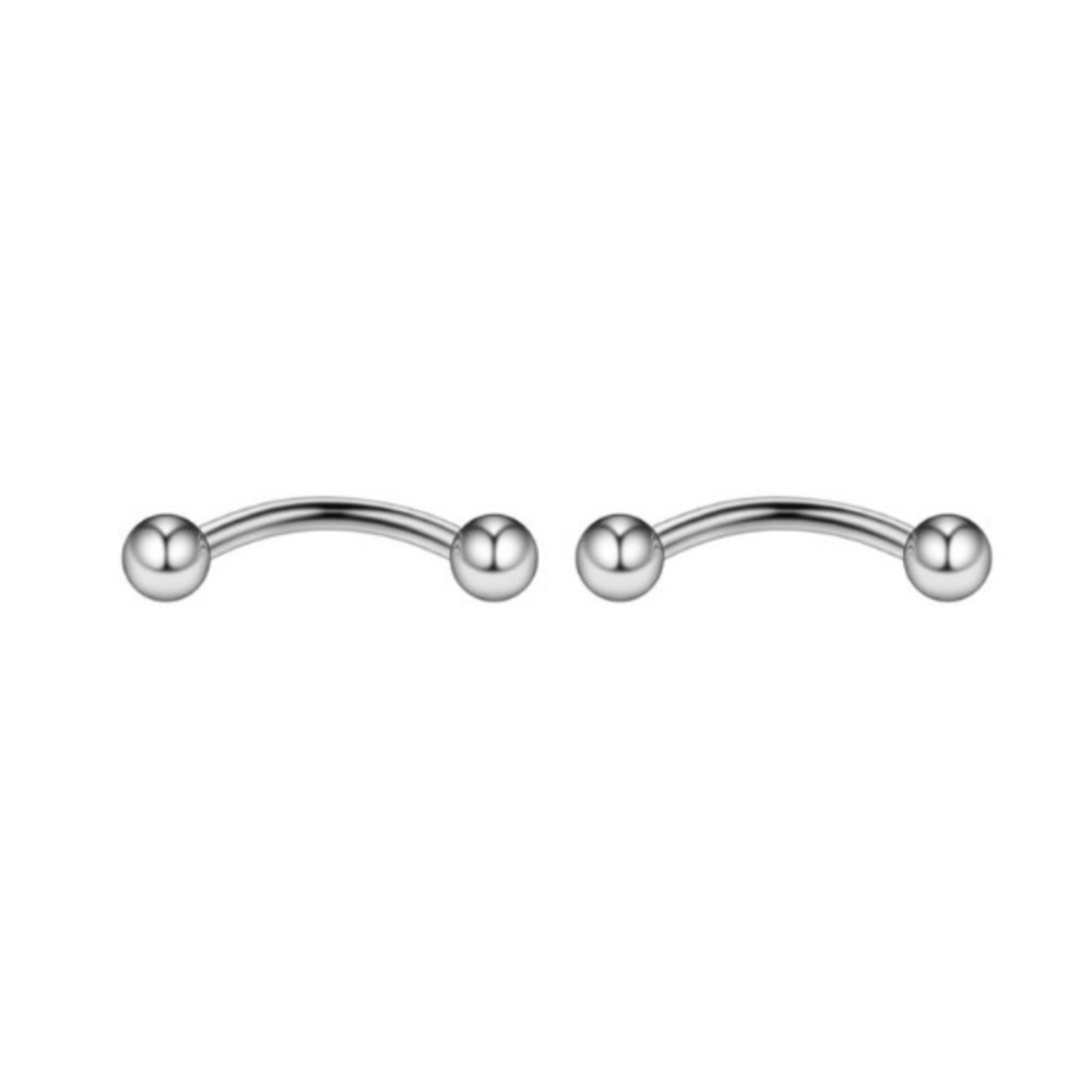 Stainless Steel Curved Barbell Jewelry with Balls